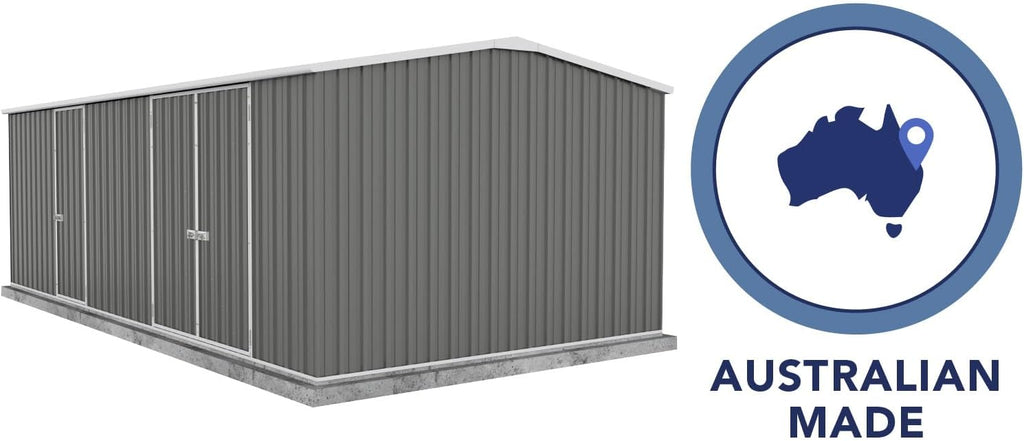Absco Workshop 20 Ft. x 10 Ft. Metal Storage Shed DIY Galvanized Steel Sheds for Lawn Mower, Equipment, Workbench, Tools, Garden in The Yard, Garden, Patio, Outdoor Storage (Woodland Gray)
