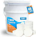 Chlorine Tablets 3 inch 40 Pounds, TABIT Swimming Pool Long Lasting Chlorinating Tablets, Slow Dissolving, Tri-Chlor for Swim Pool, Hot Tubs, Spa