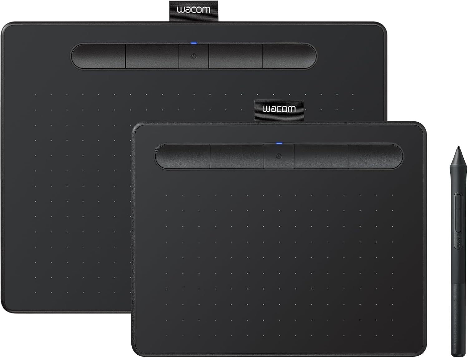 Wacom Intuos Medium Bluetooth Graphics Drawing Tablet, Portable for Teachers, Students and Creators, 4 Customizable ExpressKeys, Compatible with Chromebook Mac OS Android and Windows - Black