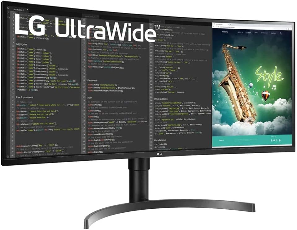 LG 35' 35BN75CN-B VA HDR QHD UltraWide™ Curved Monitor (3440x1440) with 100Hz Refresh Rate, 5ms(GTG), USB Type-C™, AMD FreeSync™, Dynamic Action Sync, Black Stabilizer, MaxxAudio® & Ergonomic Design