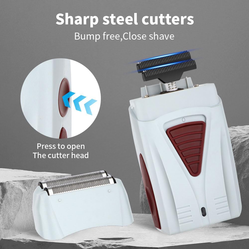 Electric Foil Shavers for Men, Dual Floating Blades for Close & Clean Shaving, Mini Portable Razor with Precision-Compact Body, Waterproof, High Power Motor