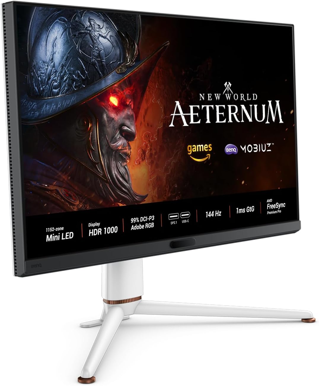 BenQ MOBIUZ EX321UX 32' 1152-zone Mini LED 4K eARC 144Hz 1ms DP2.1 Gaming Monitor, USB-C DisplayHDR 1000 Freesync Premium Pro KVM, Pixsoul Engine (Renewed)