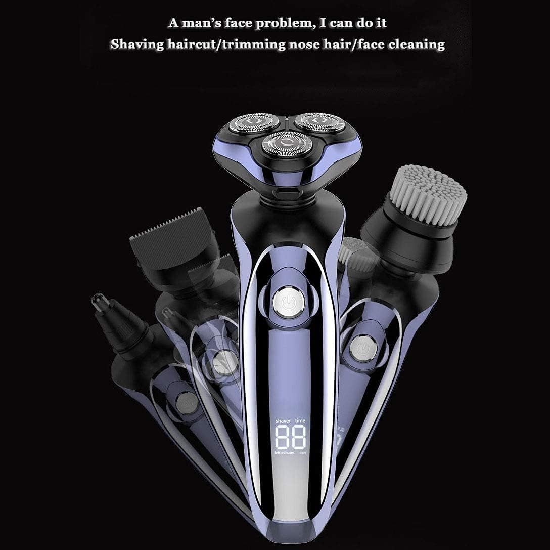 Electric Shaver for Men 4D Rechargeable Rotary Razors Beard Trimmer Face Shavers Waterproof Wet & Dry Cordless with Pop-up Trimmer
