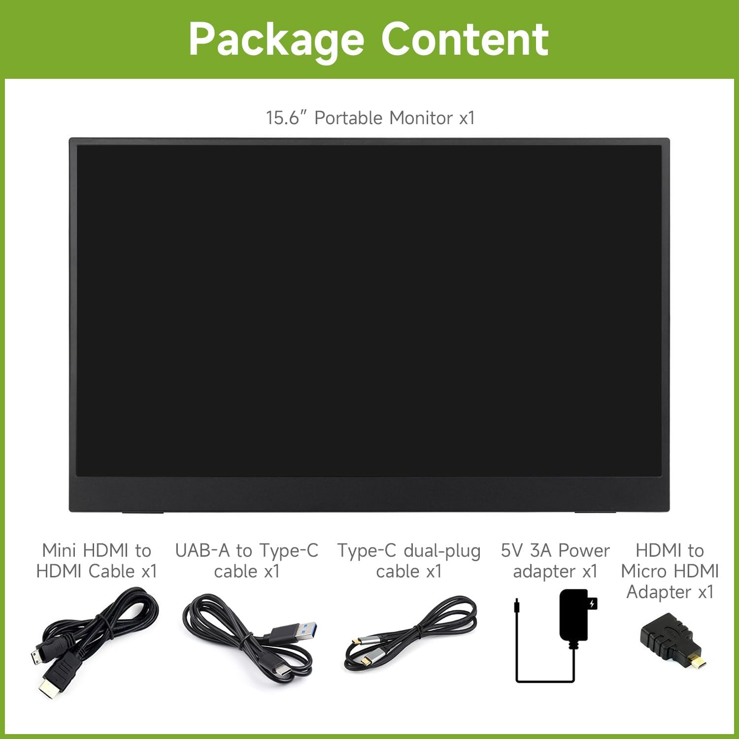 waveshare Luckfox 15.6inch Portable Monitor with Stand, IPS Screen, Mini HDMI Interface, 1920 × 1080 Full HD, 178° Viewing Angle, ABS Case, 100% sRGB High Color Gamut, Supports HDR, No Touch