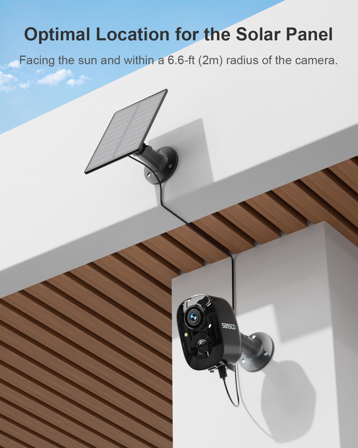 SANSCO 2K Wireless Security Cameras System, 4CH Touch Screen NVR, 2X Solar-Powered 4MP Outdoor Camera, No Subscription, Color Night Vision, 2 Ways Audio, 128G up to 360 Days Recording, 5G/2.4G WiFi