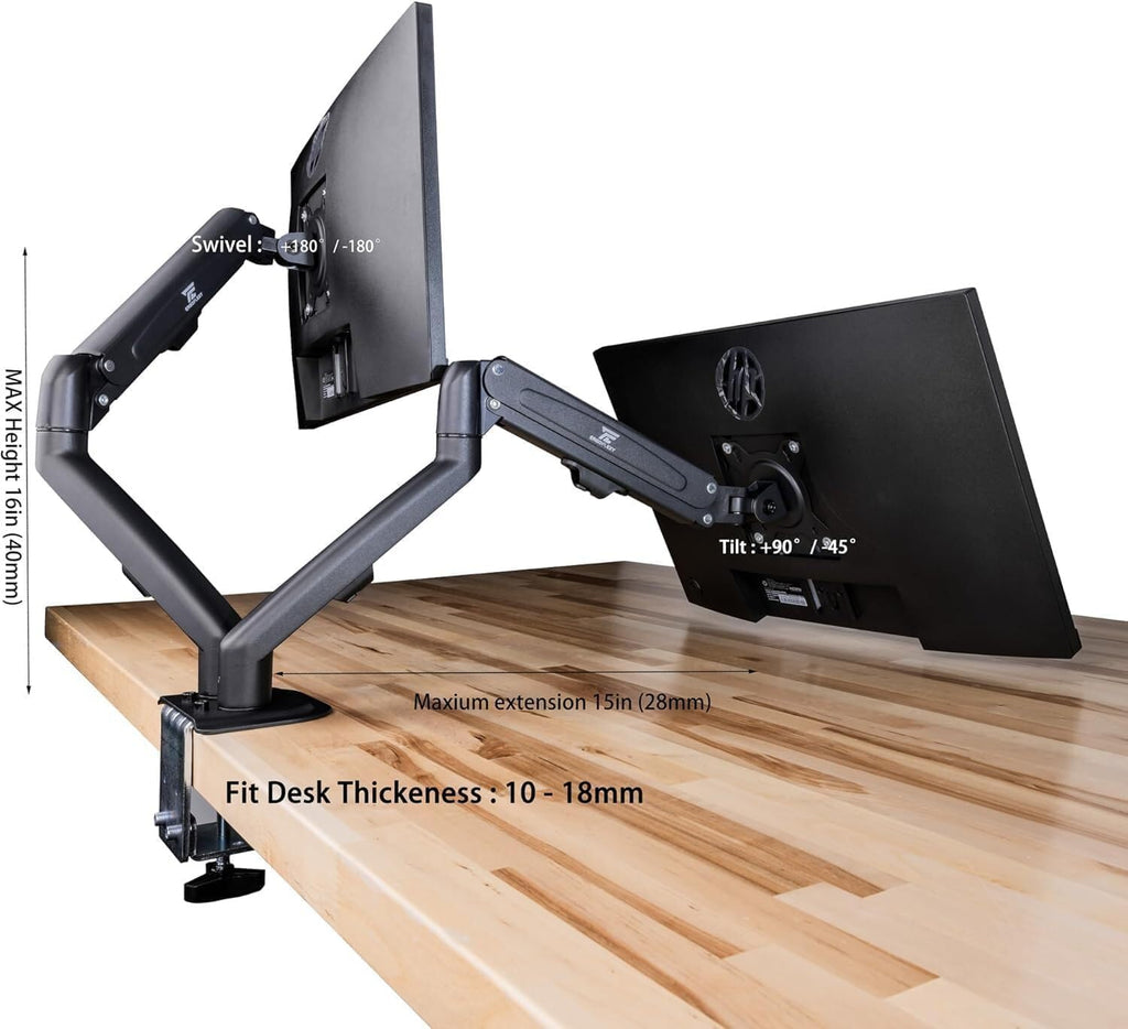acer Vero V7 V277 Gbmipx 27' FHD IPS Monitor w/ 4ms Response Time, Anti Glare, VESA Mount (100mm), VGA, HDMI & Black Color (UM.HV7AA.G07) 2 Pack with Dockztorm Hub & ErgoFlexy Dual Monitor Mount
