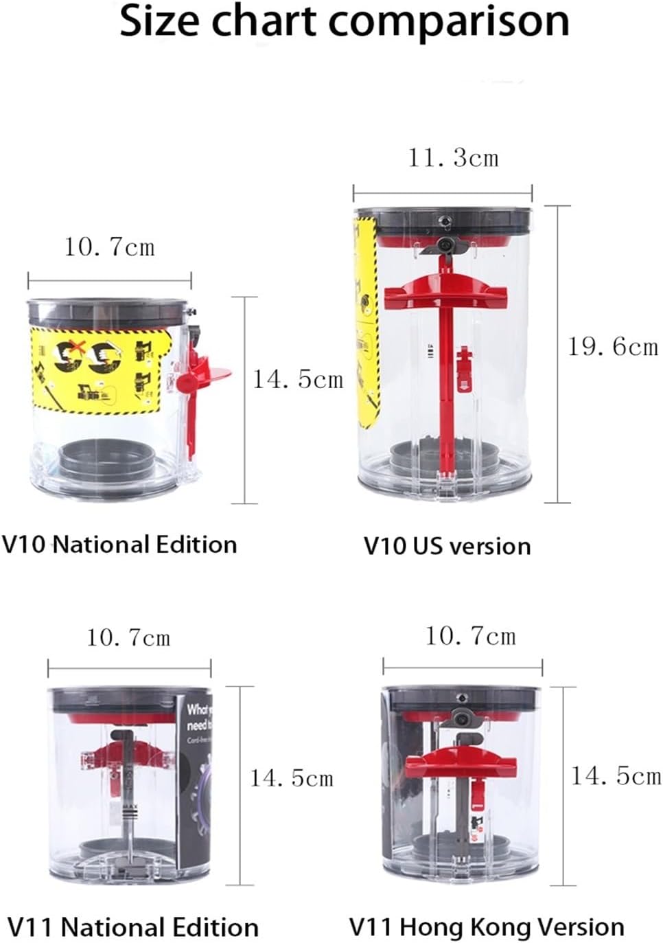 Dust Bin ，Accessories Original Cyclone Dust Collector， Robot Vacuum Cleaner Dust Cup Filter Bucket Replacement Parts .Compatible for Dyson. V11 (Color : 1pcs-01)