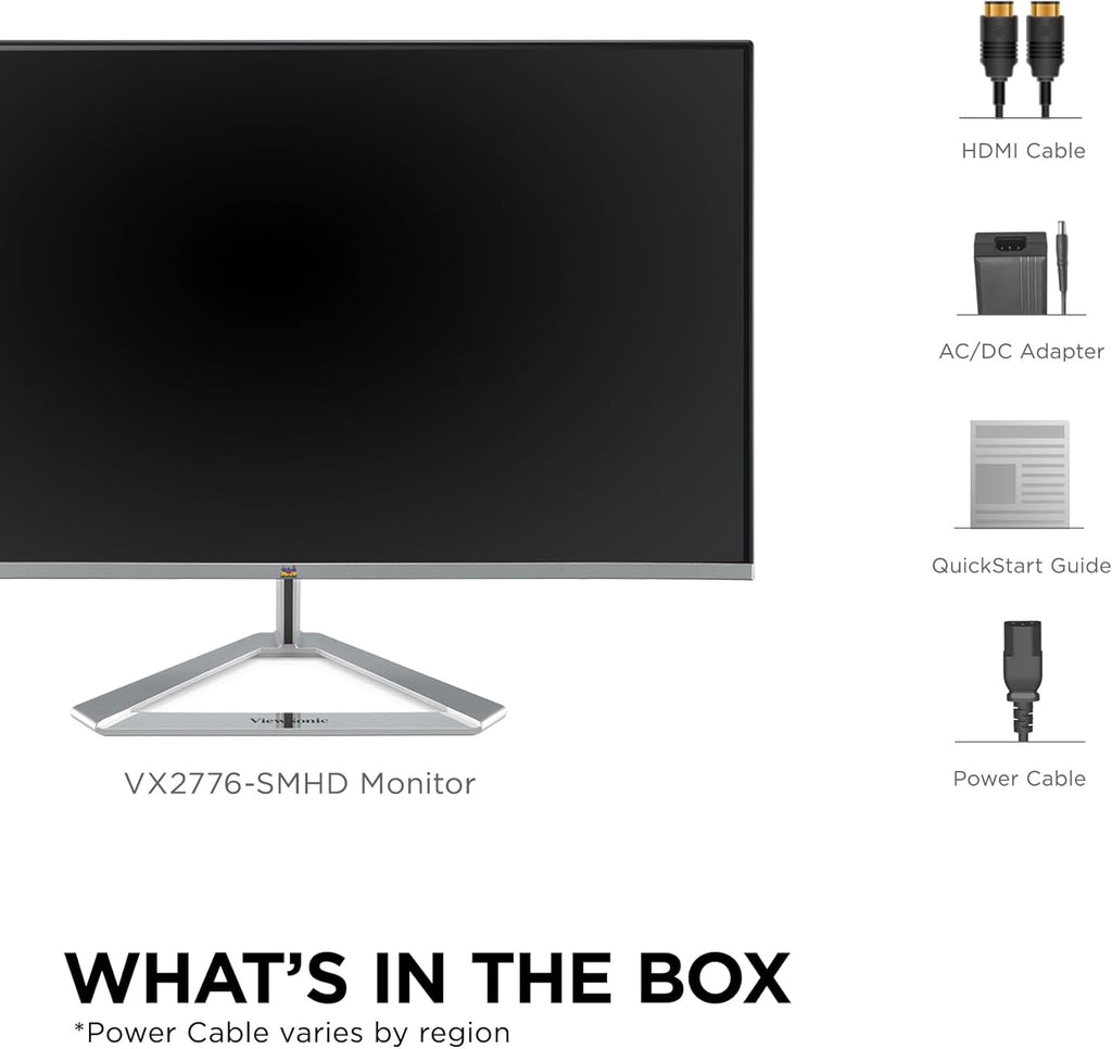 ViewSonic VX2776-SMHD 27in IPS 1080p Frameless LED Monitor HDMI, DisplayPort (Renewed)