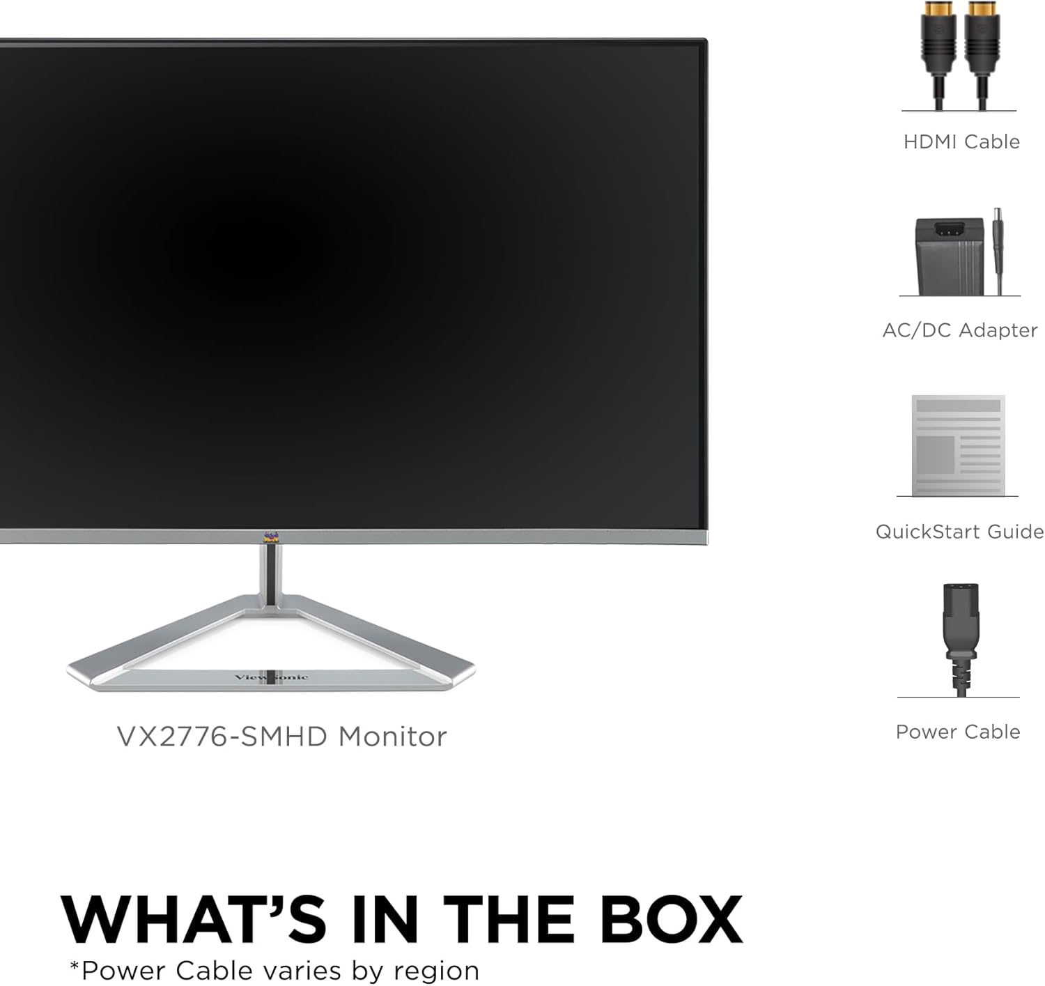 ViewSonic VX2776-SMHD 27in IPS 1080p Frameless LED Monitor HDMI, DisplayPort (Renewed)