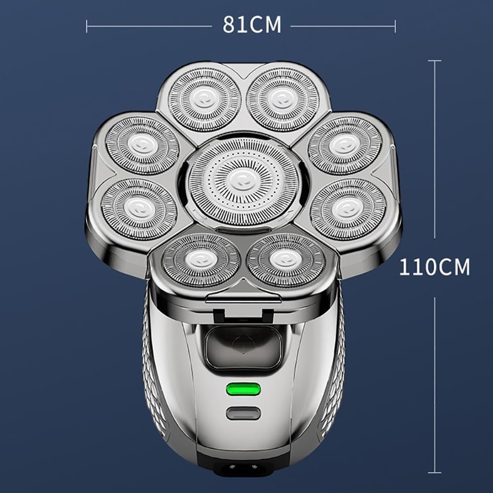 Head Shaver for Men, 6 in 1 Grooming Kits Electric Shaver Facial Body Electric Razor for Men Hair Beard Trimmer Bald Head Shaving Machine Rechargeable
