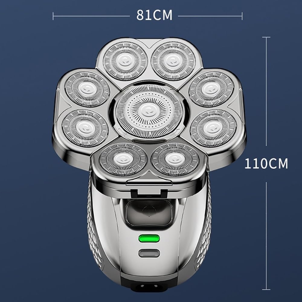 Head Shavers for Bald Men, 6 in 1 Grooming Kits Electric Shaver Facial Body Electric Razor for Men Hair Beard Trimmer Bald Head Shaving Machine Rechargeable