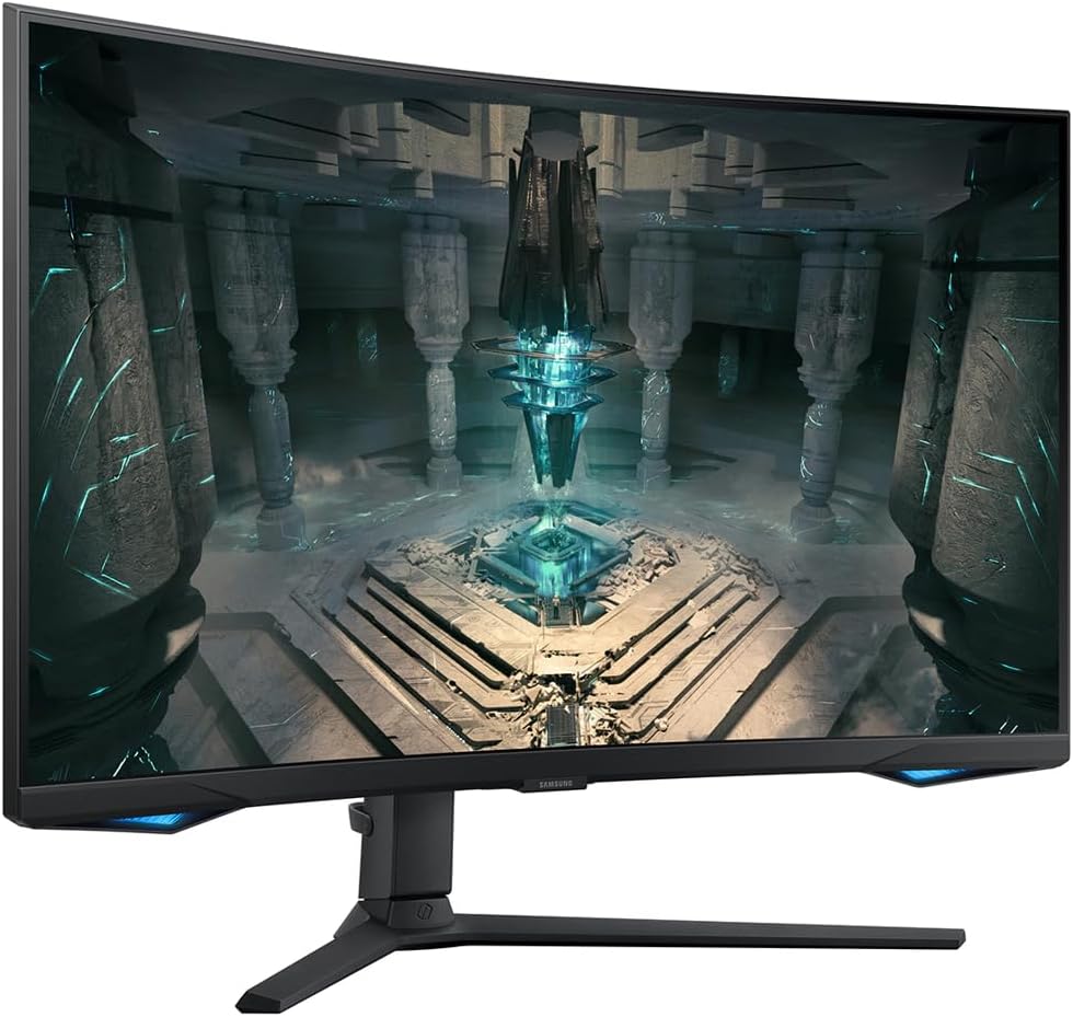 Samsung 32' Odyssey G65B Series QHD Gaming Monitor, 1000R Curved, 240Hz, 1ms, Smart TV Apps and Gaming Hub, Swivel & Tilt Adjustable Stand, Black, with HDMI Cable