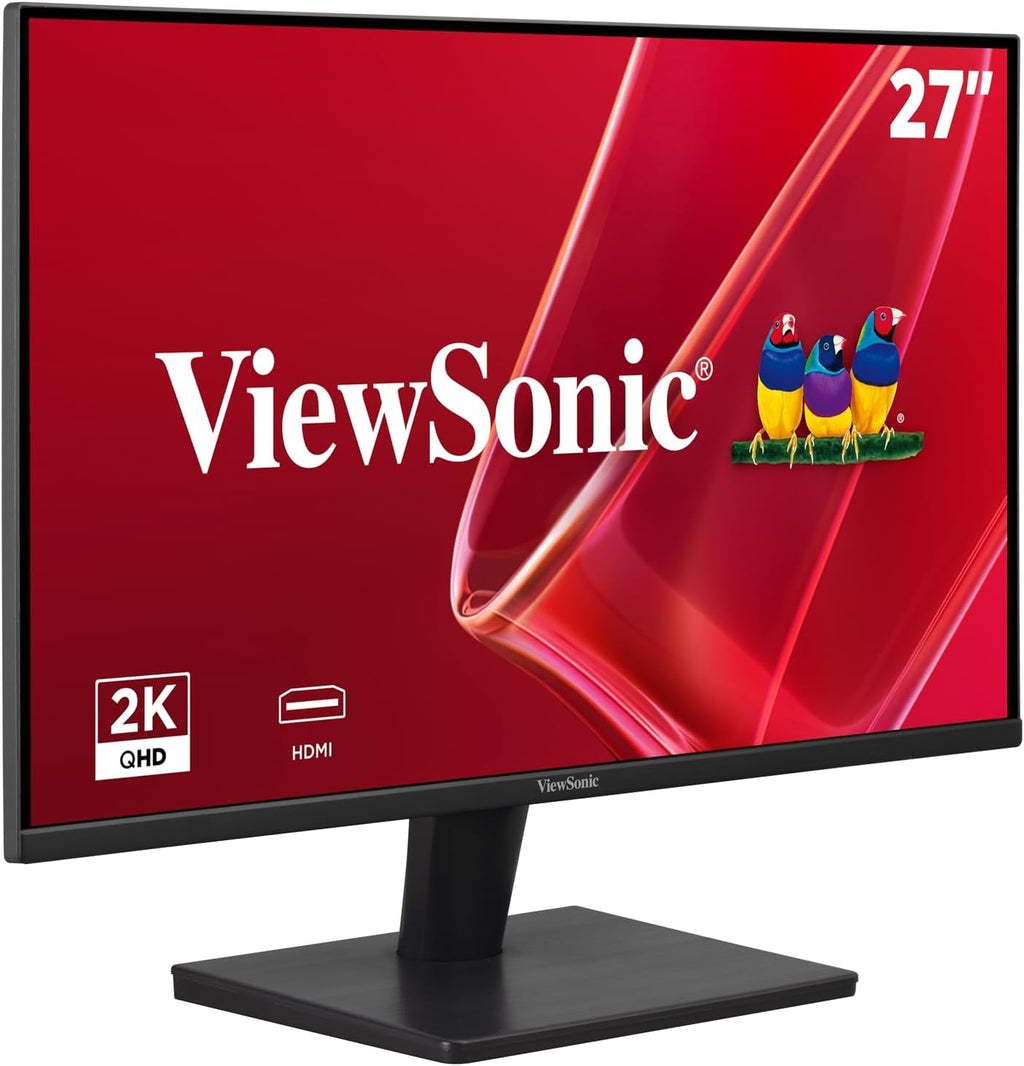 ViewSonic VA2715-2K-MHD 27 Inch 1440p Monitor, LED Display with Adaptive Sync for High-Resolution Home and Office Work, HDMI, and DisplayPort Inputs