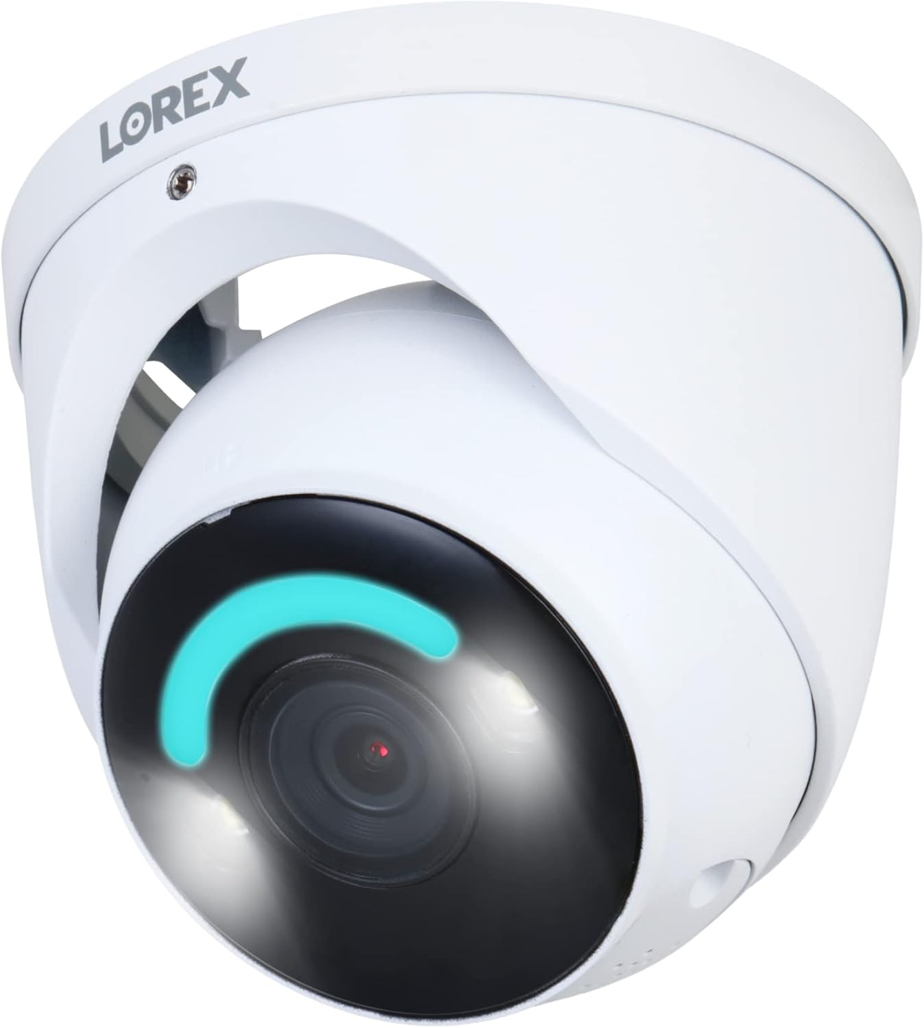 Lorex 4K 8MP IP Wired Metal Dome Outdoor/Indoor Security Camera, White - Smart Security Lighting, Smart Motion Detection, Deterrence Siren, Color Night Vision Booster, 2-Way Talk, IP67 Weatherproof