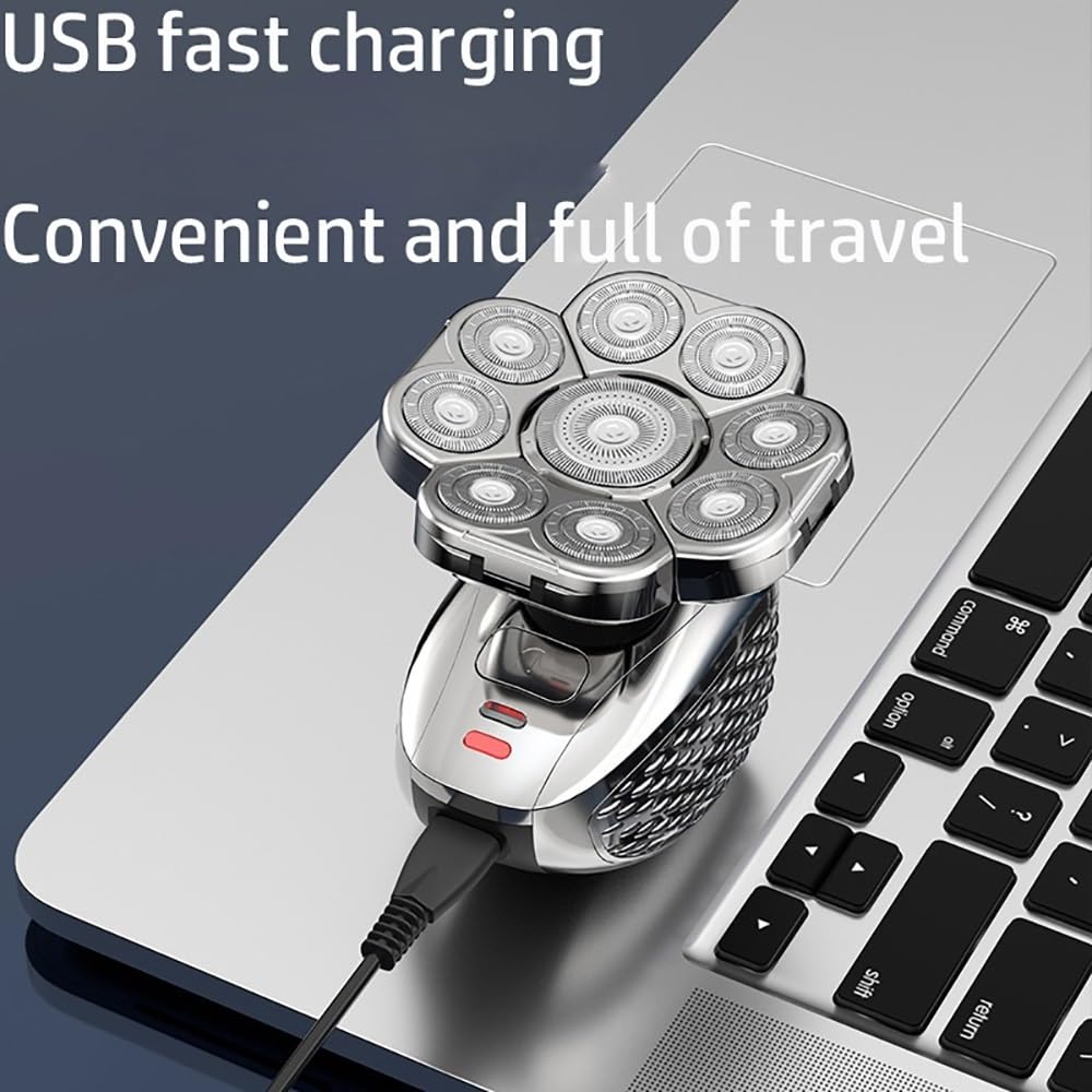 Head Shavers for Bald Men, 6 in 1 Grooming Kits Electric Shaver Facial Body Electric Razor for Men Hair Beard Trimmer Bald Head Shaving Machine Rechargeable