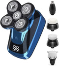 Electric Razor for Men, 5in1 Facial Body Electric Shaver Grooming Kits Electric Wet And Dry Razor Men Beard Rotary Rechargeable Shaving Bald Machine