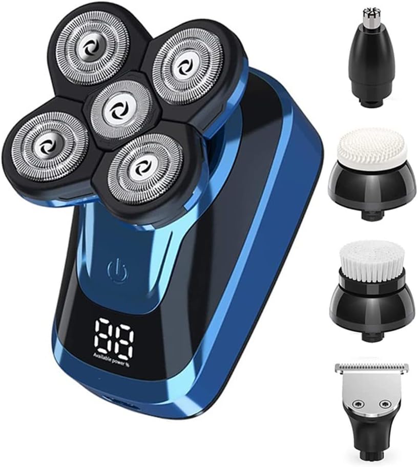 Electric Razor for Men, 5in1 Facial Body Electric Shaver Grooming Kits Electric Wet And Dry Razor Men Beard Rotary Rechargeable Shaving Bald Machine