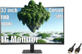 LG 32 inch Curved Monitor, FHD VA Display, 100Hz, 5ms, AMD FreeSync, Dynamic Action Sync, Black Stabilizer, Reader Mode, Flicker Safe, OnScreen Control, Auto Input Switch, with 5ave HDMI Cable