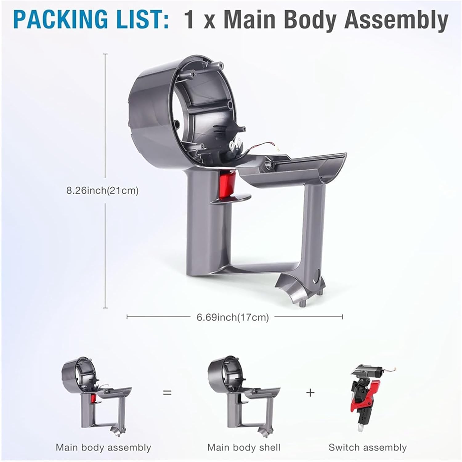 Main Service Assembly Housing, Compatible for Dyson V11 SV14, Vacuum Cleaner Accessories