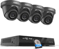 4 Camera Security System 5MP, 4X 5-Megapixel Wired IP Dome Turret Cameras Outdoor with AI Person Detection, Built-in Mic, Remote Access, 4K 8CH NVR 2TB HDD for 24-7 Recording, PD93A30408-5M