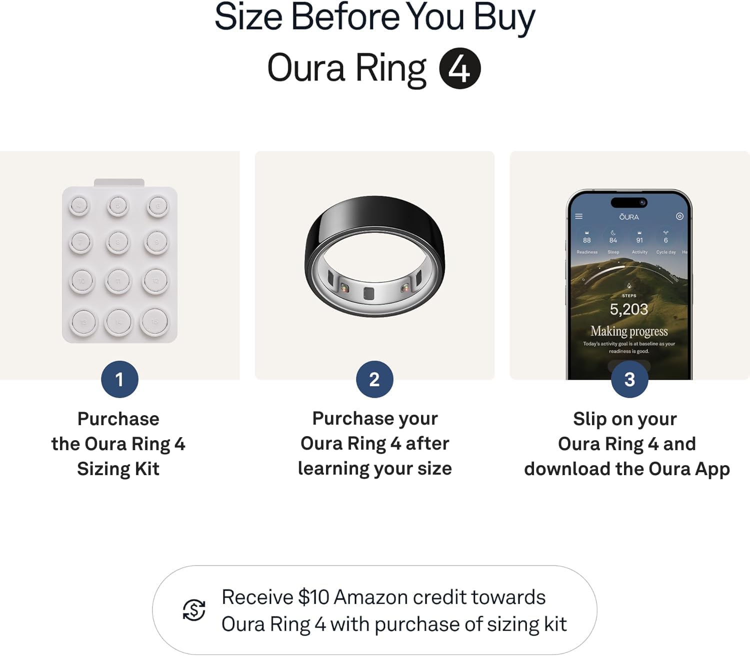 Oura Ring 4 - Black - Size 9 - Sleep, Activity, Women's Health, AI Advisor, Up to 8 Days of Battery Life, Size Before You Buy, Android & iOS Compatible