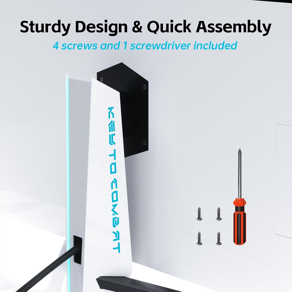 KTC G42P5/G48P5S Stand Set – White Monitor Stand, for 42/48 Inch OLED Monitor, Sturdy Metal Design, -5° ~ +20° Tilt with RGB Light, 100×100 Vesa Support