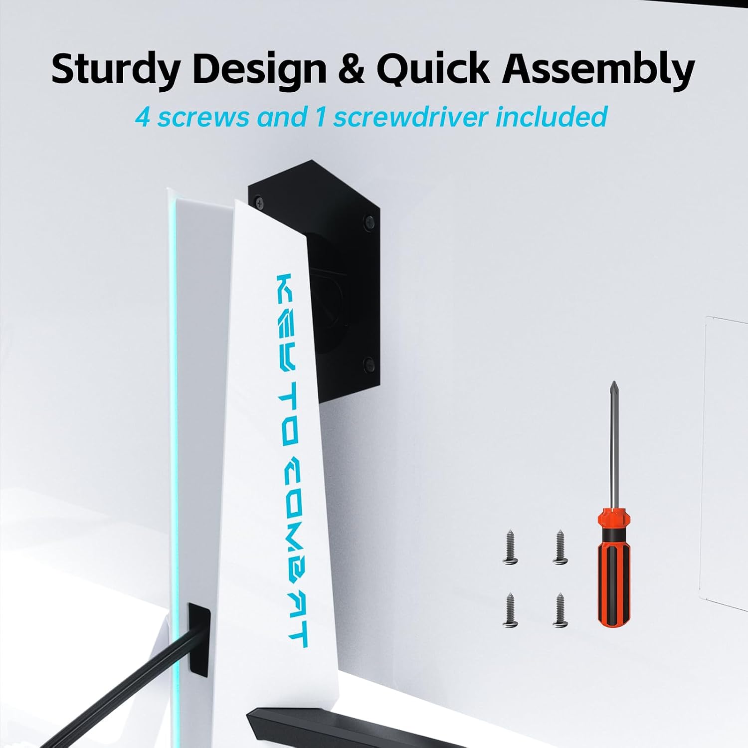 KTC G42P5/G48P5S Stand Set – White Monitor Stand, for 42/48 Inch OLED Monitor, Sturdy Metal Design, -5° ~ +20° Tilt with RGB Light, 100×100 Vesa Support