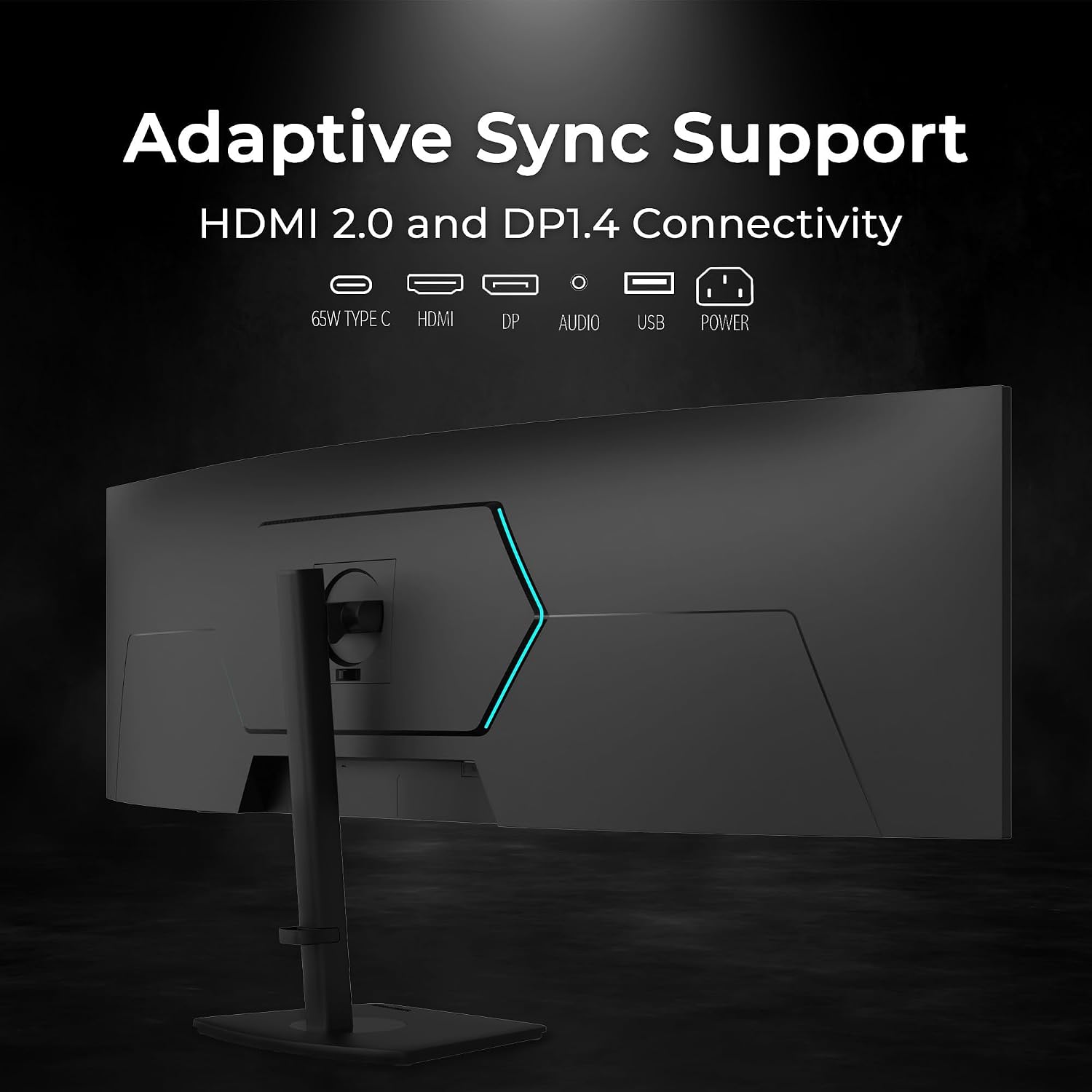 Deco Gear 49 Inch Curved Monitor, 5K2K Ultrawide WDQHD Screen 5120×1440, R1500, HDR400, 120Hz, 32:9 VA Panel, USB-C 65W PD, Adaptive Sync, PBP/PIP, KVM Switch, Built-in Speakers & Ergonomic Stand