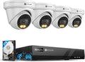 4COVR PoE Security Camera System 4K, 2 Way Audio Talk & Dual Lights Smart Color Night Vision, Person Vehicle Detection, 4X 8MP Dome IP Camera IP67, 8CH 8MP NVR 2TB HDD, 24/7 Home Video, LY97KA8M0804