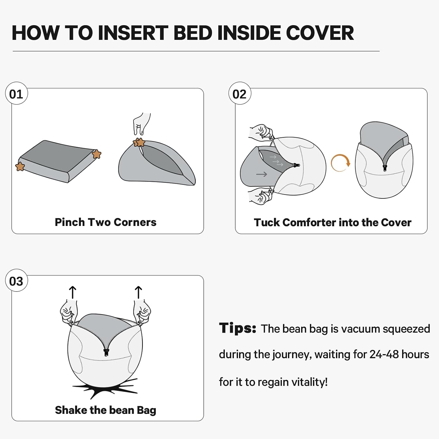 Bean Bag Chairs for Adults - Giant Bean Bag Chair Convertible Bean Bag Bed - Beanbag Chair with Micro Fiber Cover/Furniture Foam Filler - Floor Couch Sofa in Bedroom Dorm Room - Queen Carbon Black
