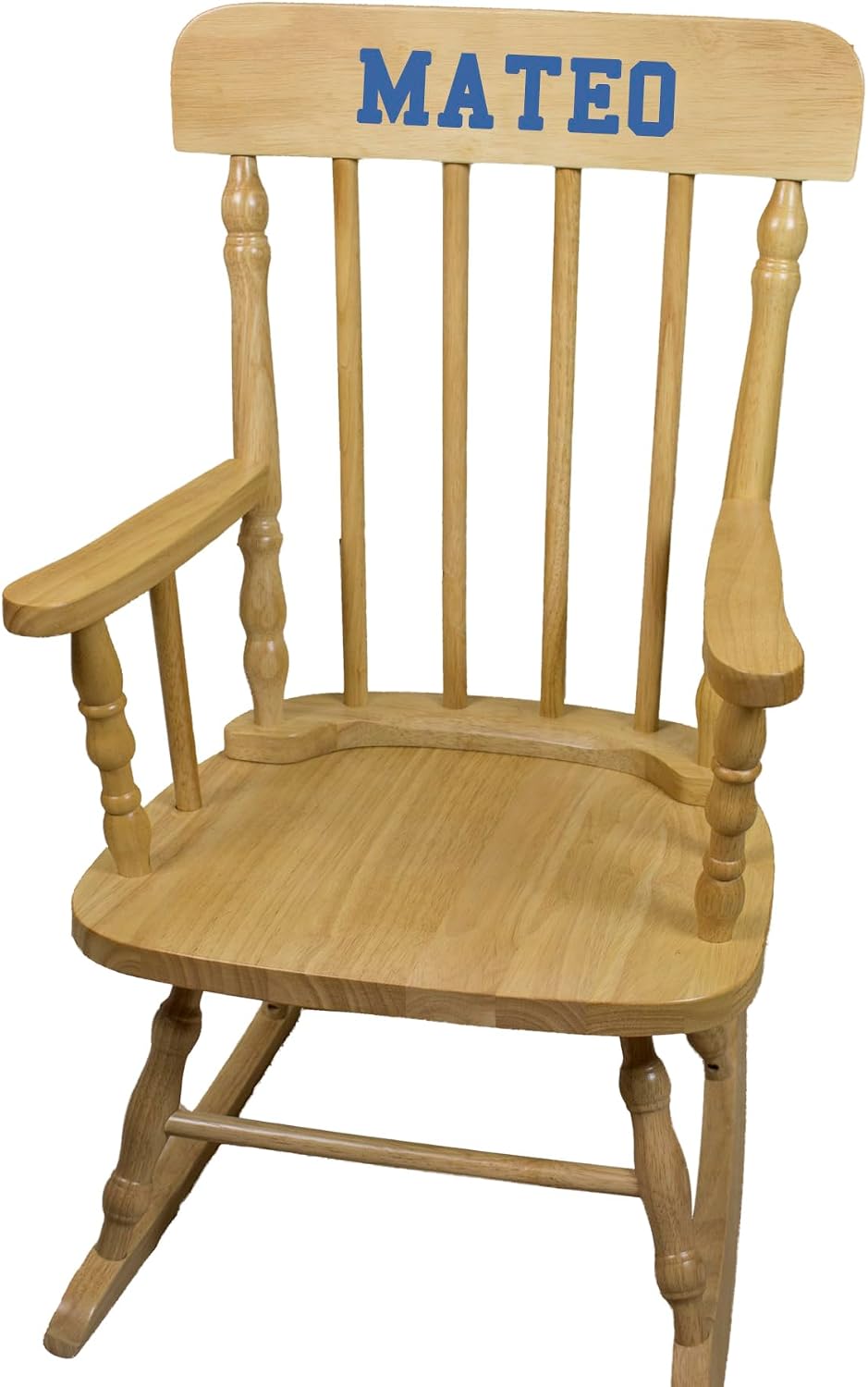 My Bambino Personalized Boys with Name only Natural Wooden Rocking Chair | Baby Shower & Birthday Gift