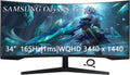 Samsung 34' Odyssey G Series WQHD Gaming Monitor, FreeSync Premium, 1000R UltraWide Curved, 165Hz, 1ms, Black, with GSF HDMI Cable