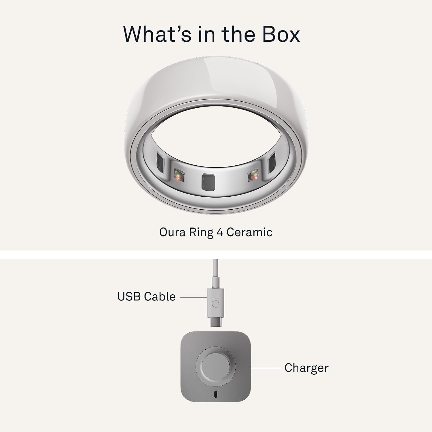 Oura Ring 4 - Ceramic Cloud - Size 7 - Sleep, Activity, Women's Health, AI Advisor, Up to 8 Days of Battery Life, Size Before You Buy, Android & iOS Compatible