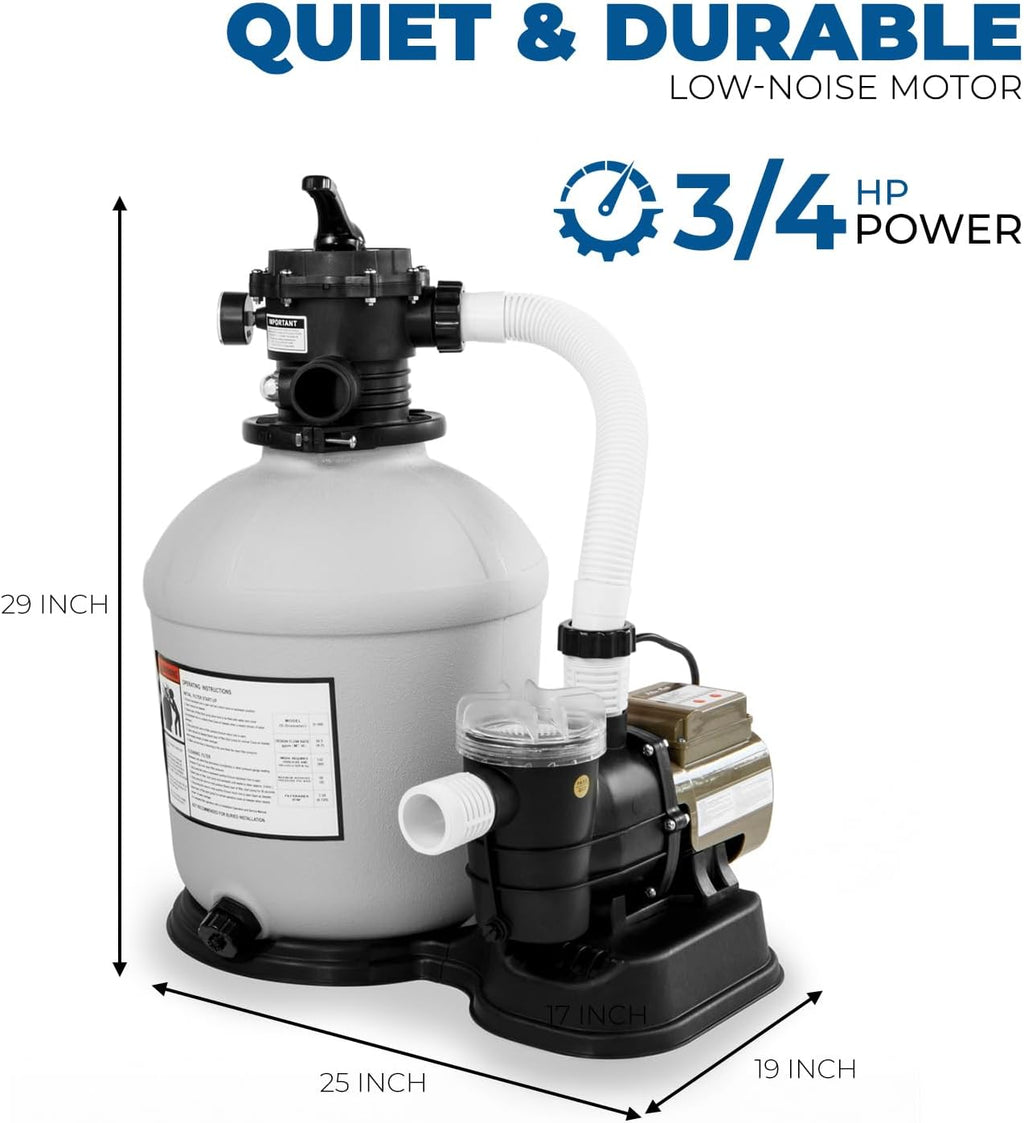 XtremepowerUS 16' Sand Filter Swimming Pool 3/4 HP Pool Pump Timer 15,000GAL Above Ground Pool Set