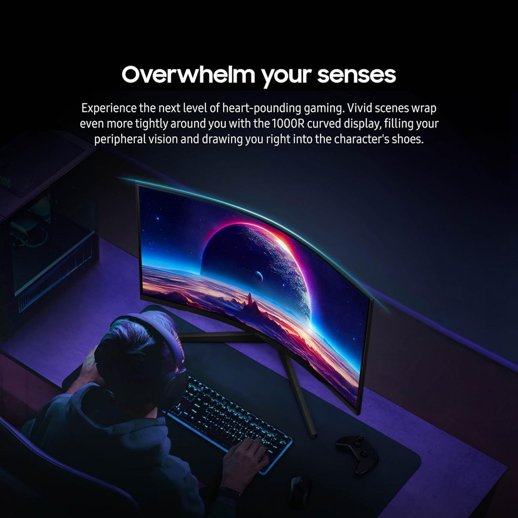 Samsung 27' Odyssey G5 QHD Gaming Monitor | 165Hz, 1ms | 1000R Curved VA Panel | AMD FreeSync, HDR10 | Minimized Eye Strain | w/Hdmi