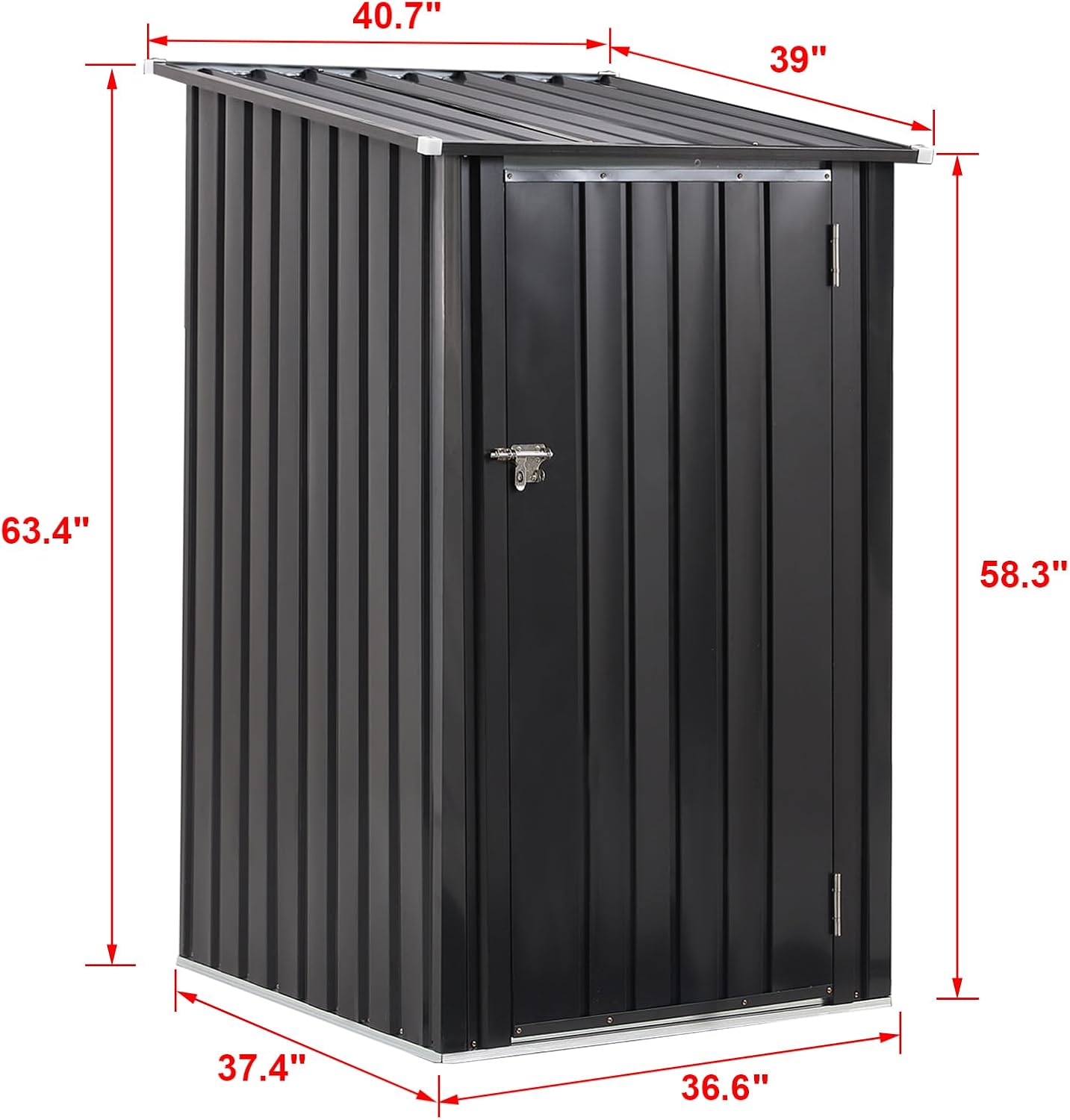 Outdoor Storage Shed, 3 x 3 FT Metal Steel Garden Shed with Single Lockable Door, Small Shed Outdoor Steel Utility Tool Shed for Backyard Patio Garden Lawn