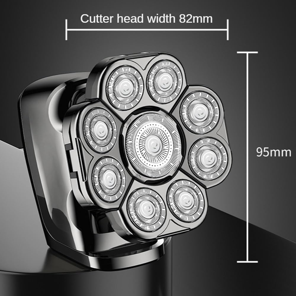 Head Shaver for Men, 6 in 1 Floating Head Electric Shaver 9D Shaving for Bald Men with Nose/Body Trimmer Wet/Dry LED Display Mens Grooming Kit