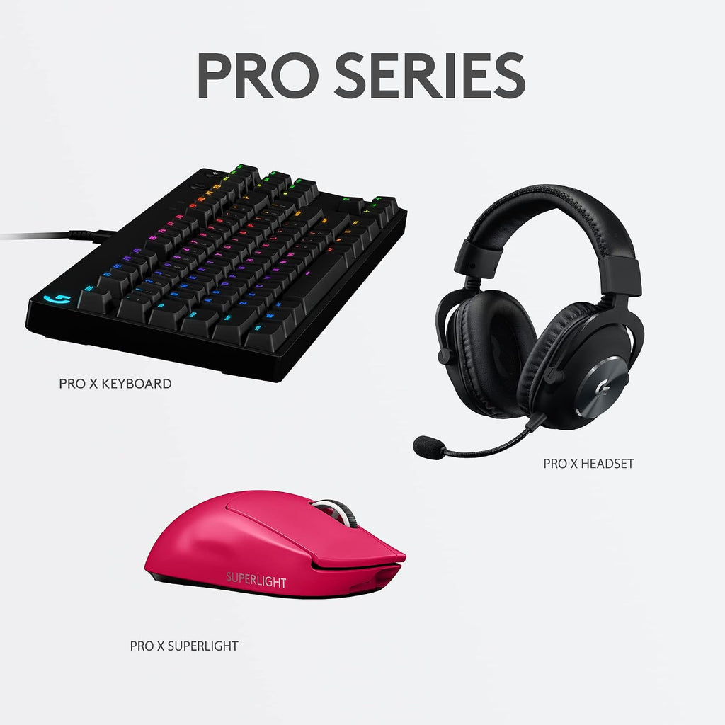 Logitech G PRO X Superlight Wireless Gaming Mouse, Ultra-Lightweight, Hero 25K Sensor, 25,600 DPI, 5 Programmable Buttons, Long Battery Life, Compatible with PC/Mac - Magenta