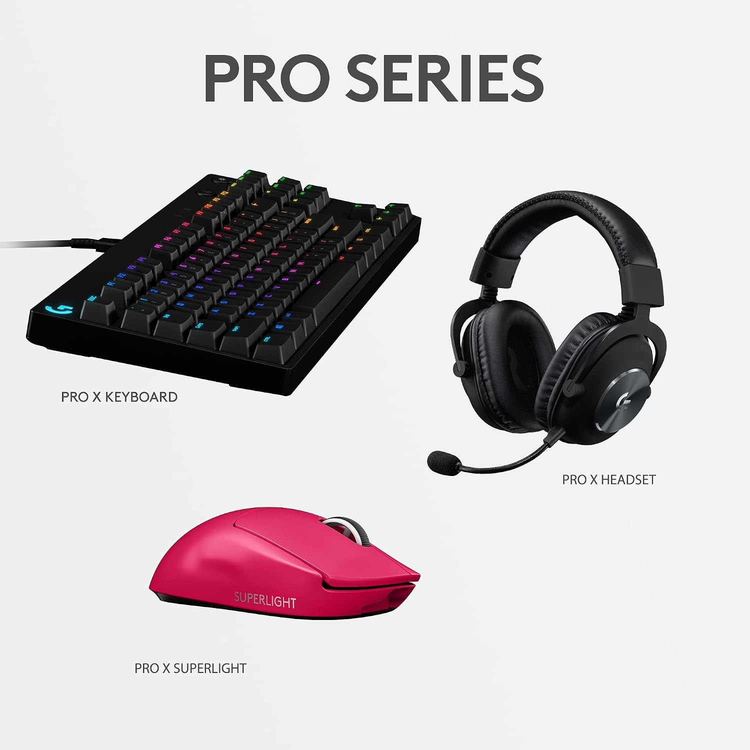 Logitech G PRO X Superlight Wireless Gaming Mouse, Ultra-Lightweight, Hero 25K Sensor, 25,600 DPI, 5 Programmable Buttons, Long Battery Life, Compatible with PC/Mac - Magenta