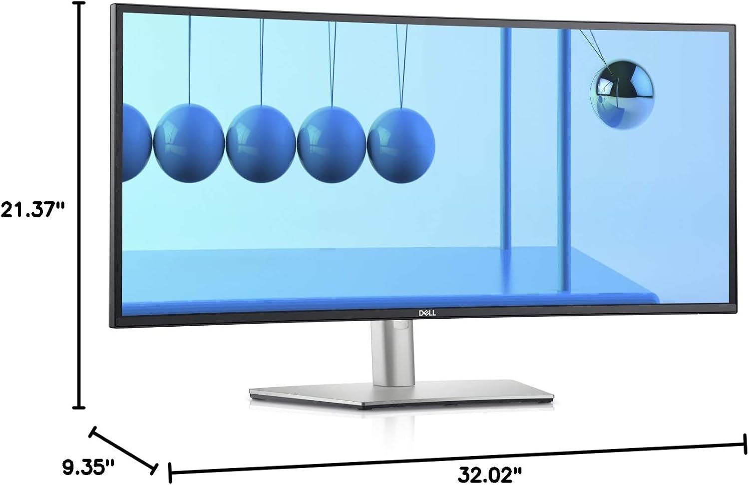 Dell U3421WE UltraSharp Curved Monitor, 34.14 Inch Ultrawide Monitor WQHD (3440 x 1440p at 60Hz), in-Plane Switching Technology, 100mmx100mm VESA Mounting Support, Platinum Silver