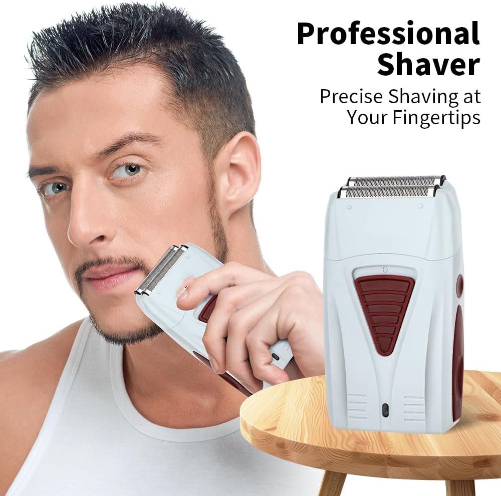 Electric Foil Shavers for Men, Dual Floating Blades for Close & Clean Shaving, Mini Portable Razor with Precision-Compact Body, High Power Motor