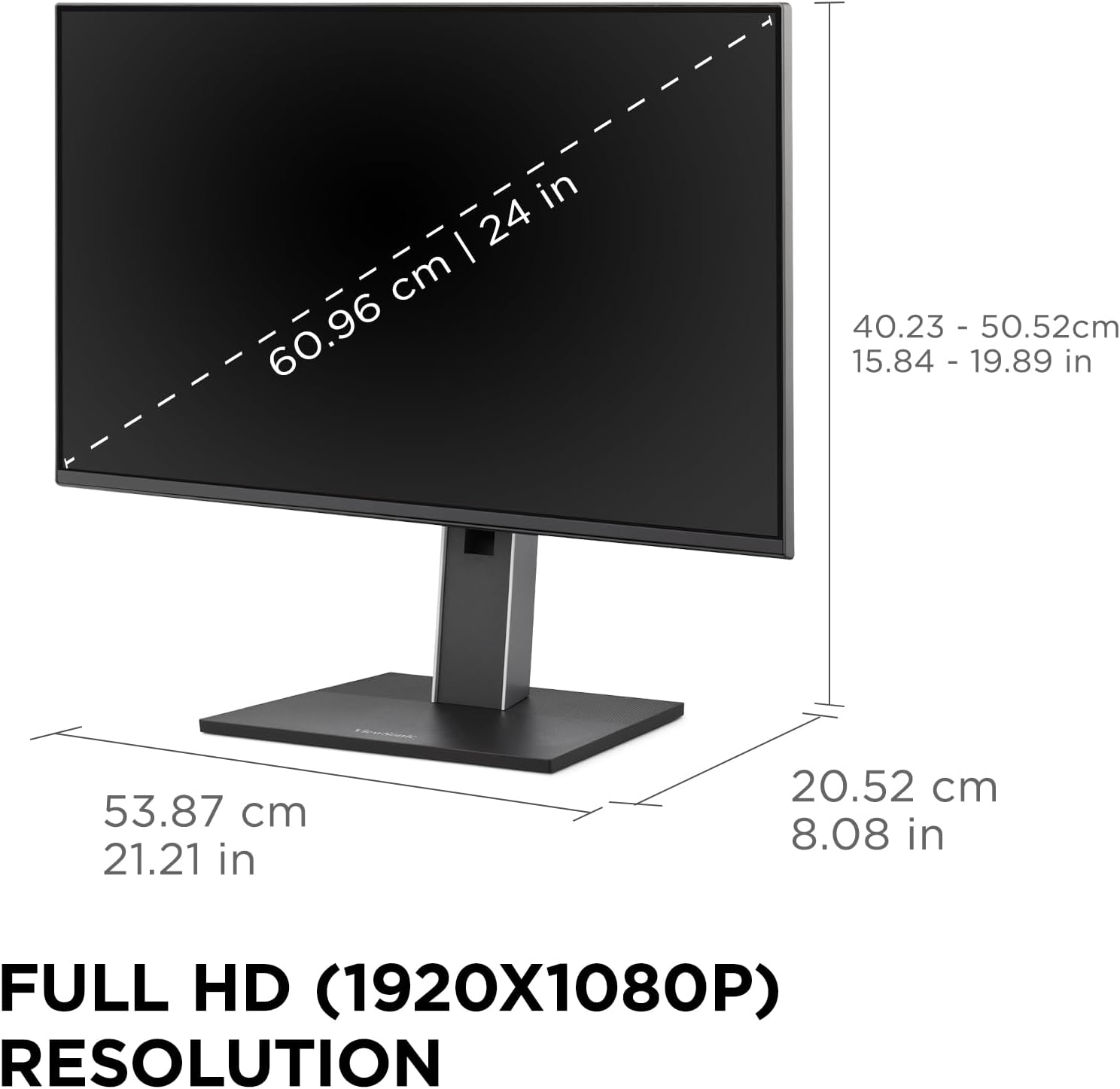 ViewSonic VG2458 24 Inch 1080p Docking Monitor, IPS Display with 100W USB-C for Smooth Home and Office Productivity, Full Ergonomic Adjustability, RJ45, HDMI, 5-Port USB Hub, and DisplayPort Inputs