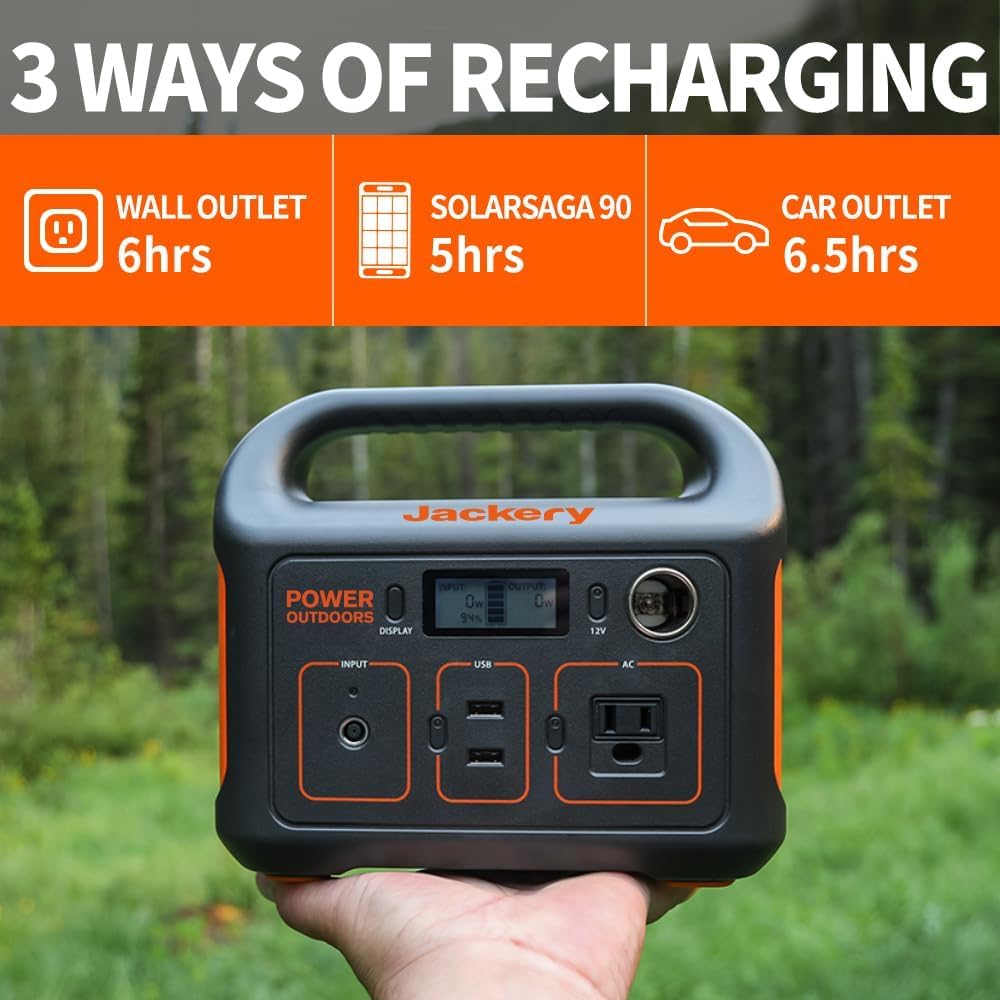 Jackery Portable Power Station Explorer 290, 290Wh Backup Lithium Battery, 110V/200W Pure Sine Wave AC Outlet, Solar Generator (Solar Panel Not Included) for Outdoors Camping Travel Hunting Blackout