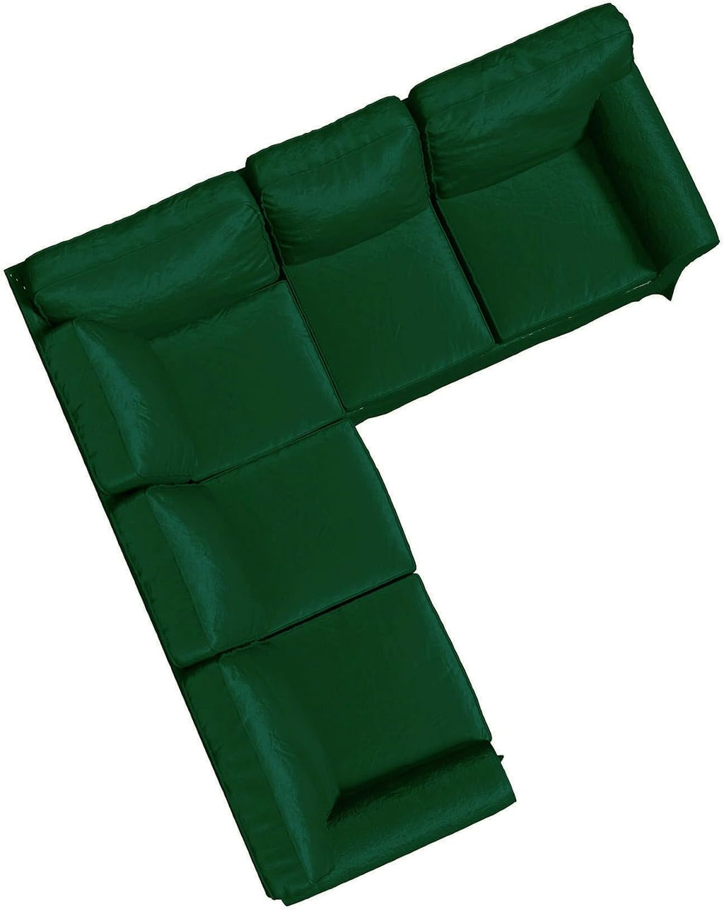 Velvet Pets Friendly Sectional Corner Sofa Covers Made Compatible with IKEA Ektorp 4 Four Seat Couch Sofa Slipcovers (Velvet Green Ektorp 2+2)