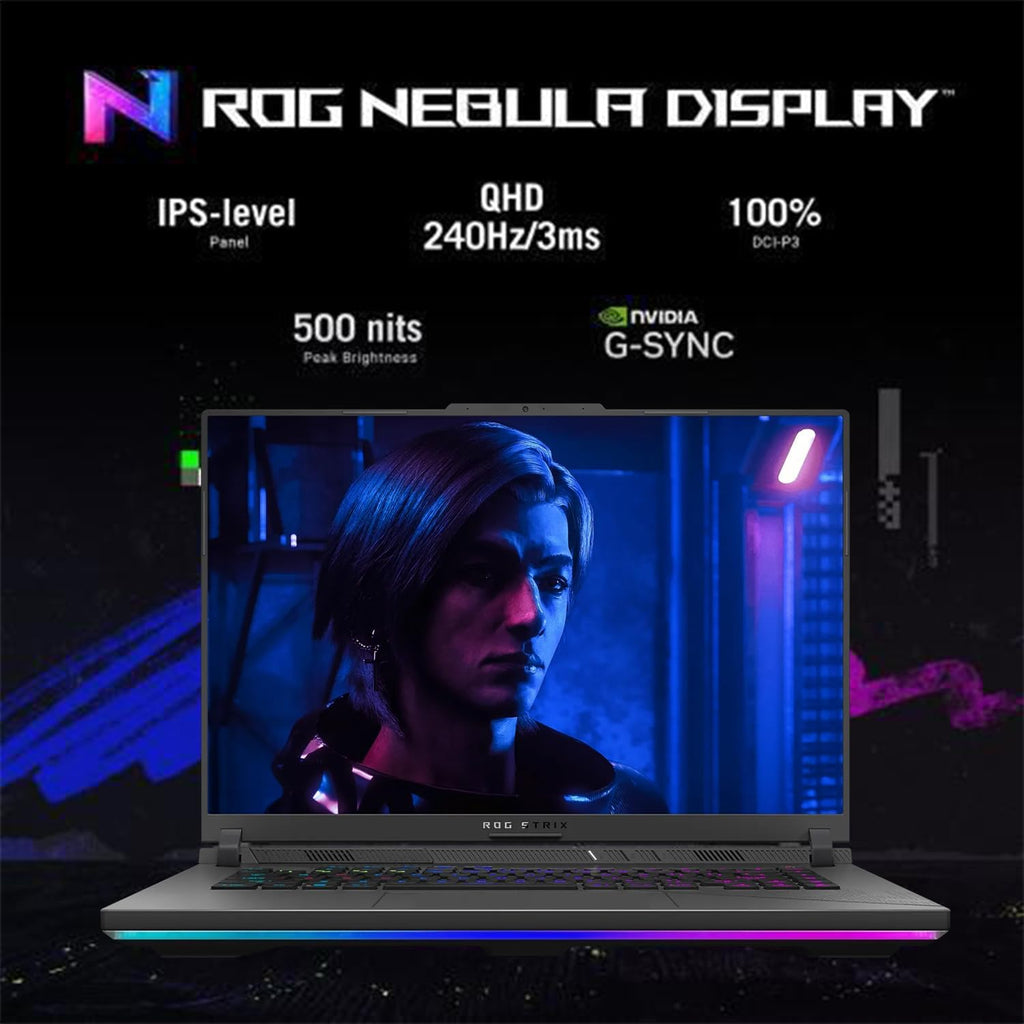 ASUS ROG Strix G16 VR-Ready Gaming Laptop, 16' QHD+ 240Hz, Intel i9-14900HX, NVIDIA GeForce RTX 4060, 64GB DDR5, 4TB SSD, RGB Backlit Keyboard, Webcam, WiFi 6, Windows 11 Home, Grey