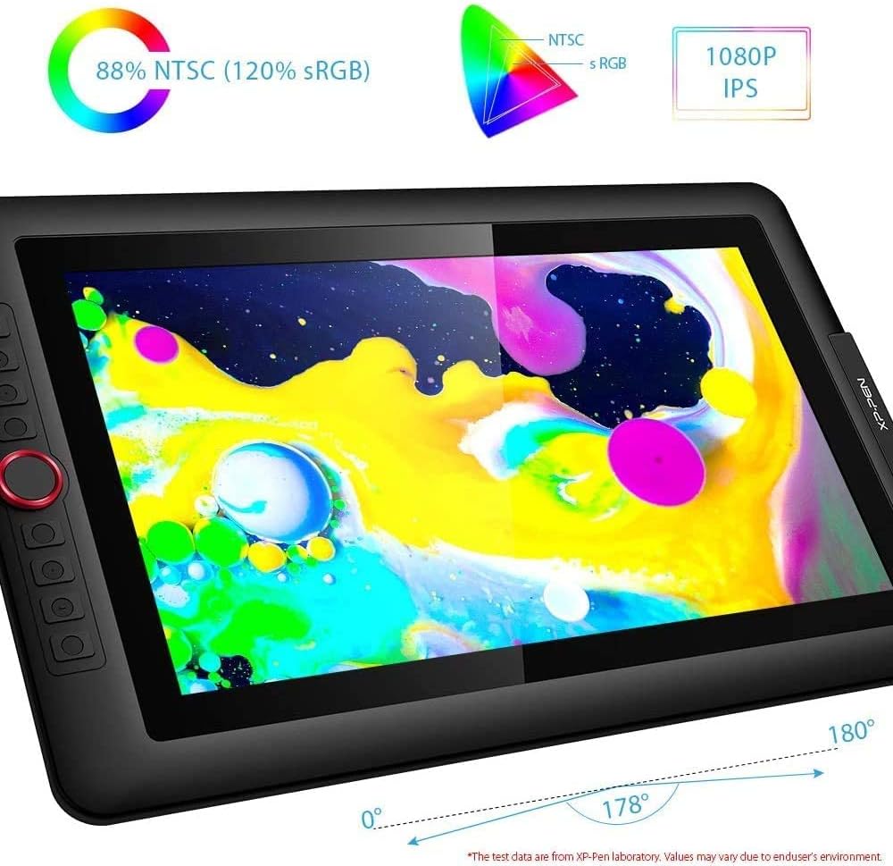 15.6' Drawing Tablet with Screen XPPen Artist 15.6 Pro Tilt Support Graphics Tablet Full-Laminated Red Dial (120% sRGB) Drawing Monitor Display 8192 Levels Pressure Sensitive & 8 Shortcut Keys