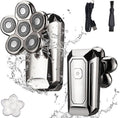 Electric Razor for Men, Rechargeable Powerful Beard Hair Electric Shaver For Men Body Trimmer Facial Grooming Electric Razor Bald Shaving Machine (Color : Silver)