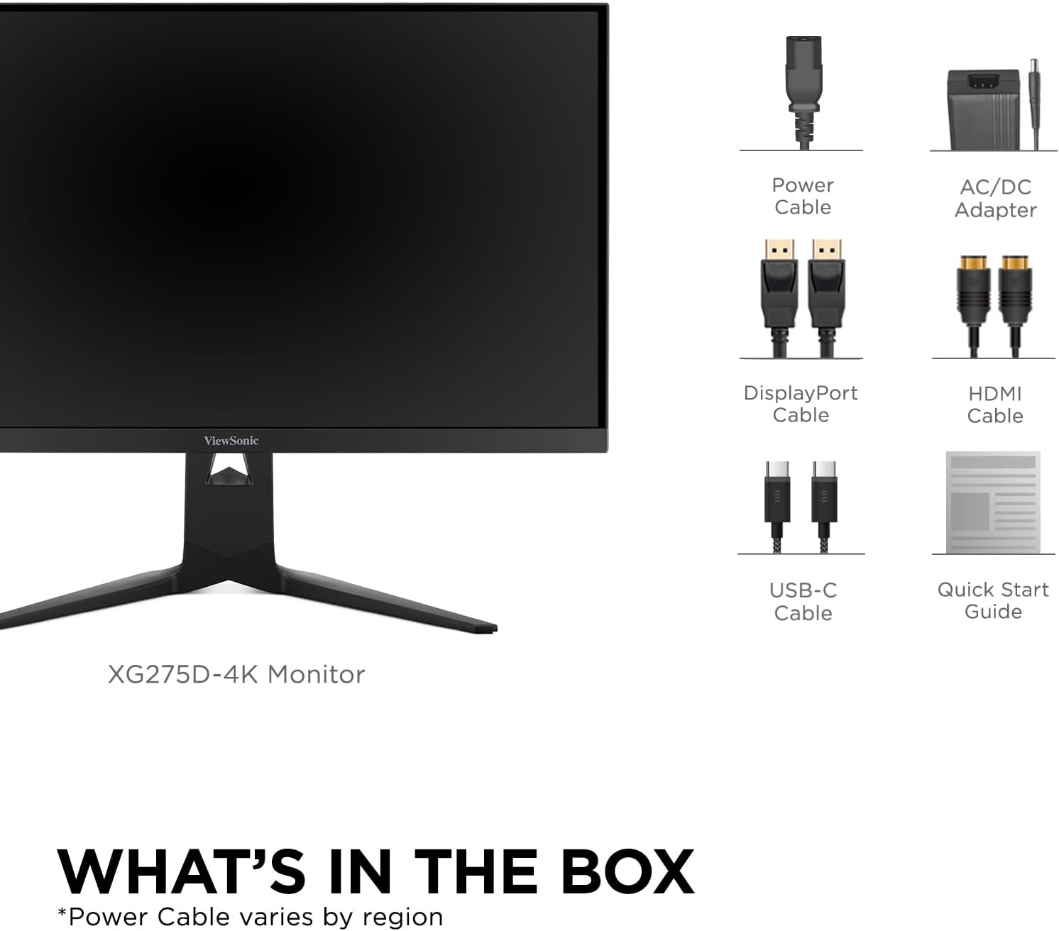 ViewSonic XG275D-4K 27 Inch 4K UHD Gaming Monitor with Switchable Refresh Rate Up to 320Hz, 0.5ms Response Time, AMD FreeSync Premium, Advanced Ergonomics, HDMI, DisplayPort, and 65W USB-C