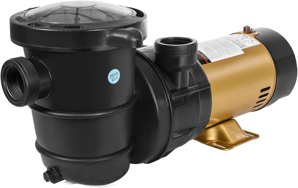 XtremepowerUS 1.5HP Variable 2-Speed Above Ground Swimming Pool Pump High Flow Swimming Pump Strainer with 1.5' Inch Slip On Fitting Adapter For Aboveground Pool