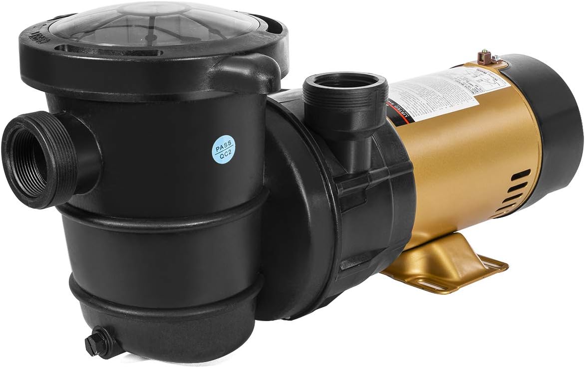 XtremepowerUS 1.5HP Variable 2-Speed Above Ground Swimming Pool Pump High Flow Swimming Pump Strainer with 1.5' Inch Slip On Fitting Adapter For Aboveground Pool